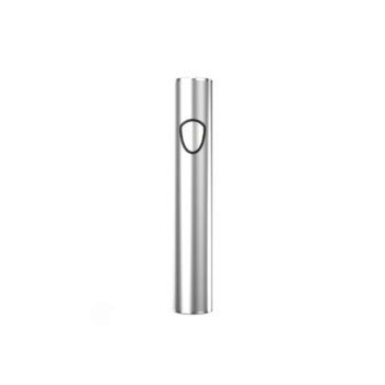a silver cylindrical object with a black circle vape pen cartdridge battery