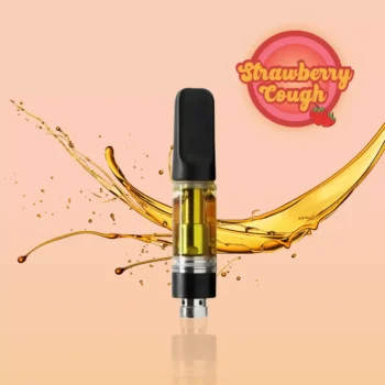 A vape cart of THCa strain strawberry cough potent and pure cheap thca carts