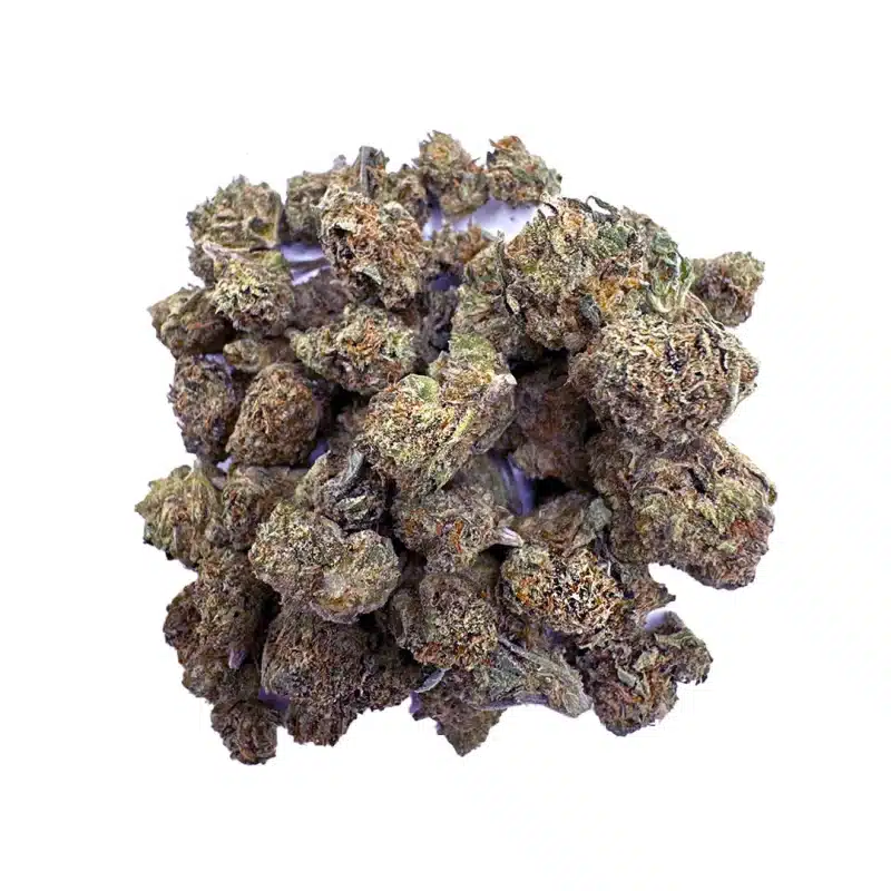 a pile of green hemp flower