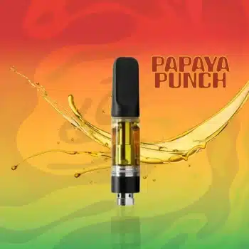 A vape cart of THCa strain papaya punch potent and pure cheap thca carts