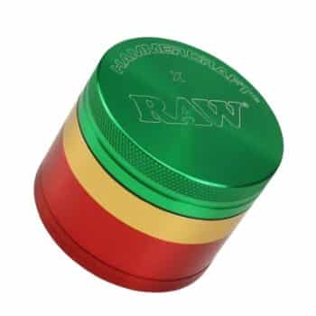Raw X Hammercraft 4 Piece 2.2"" Grinder - Medium - Rasta - (1 Count)